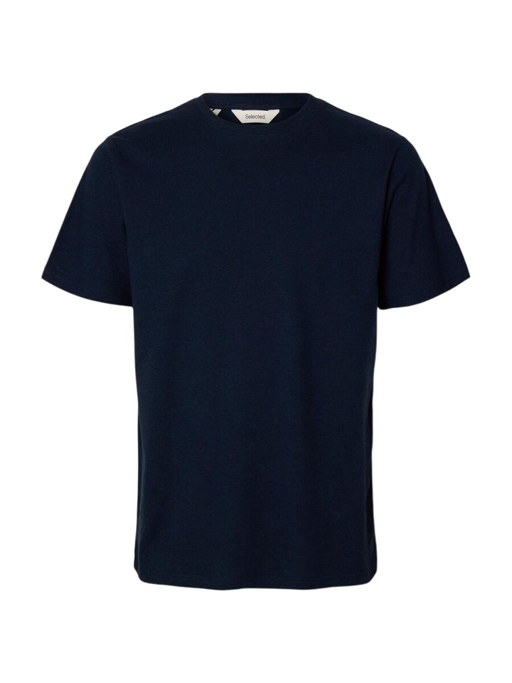 Donkerblauwe T-shirt Slhadam Selected