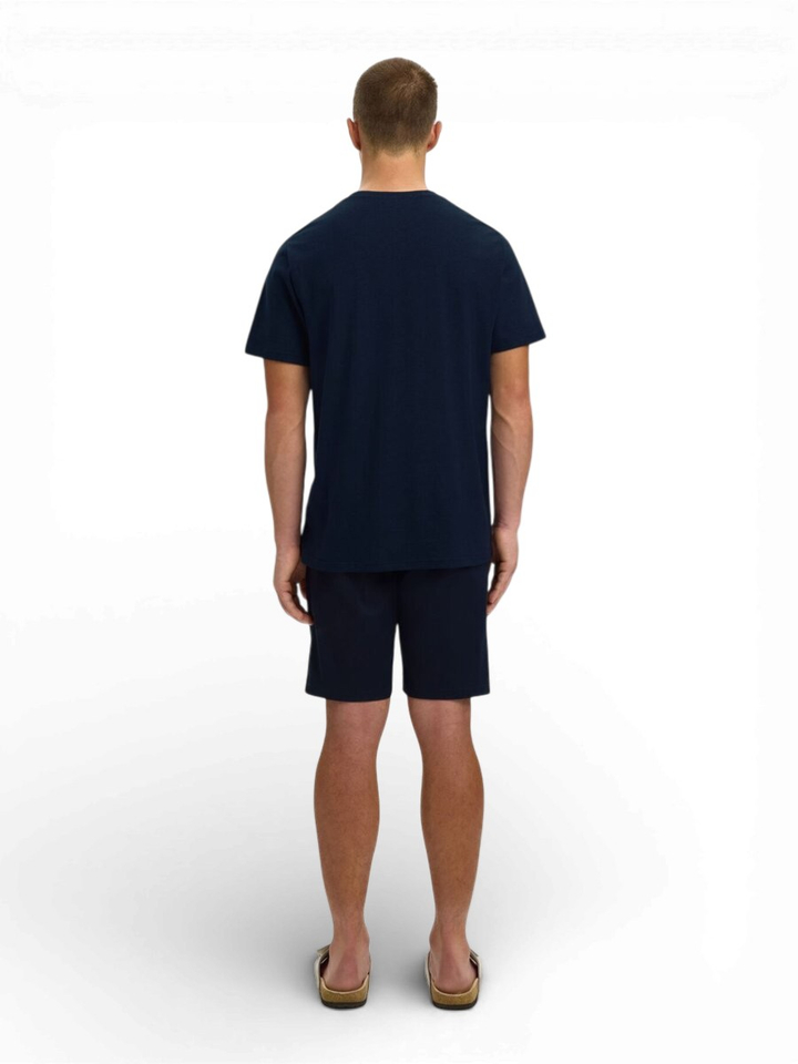 Donkerblauwe T-shirt Slhadam Selected