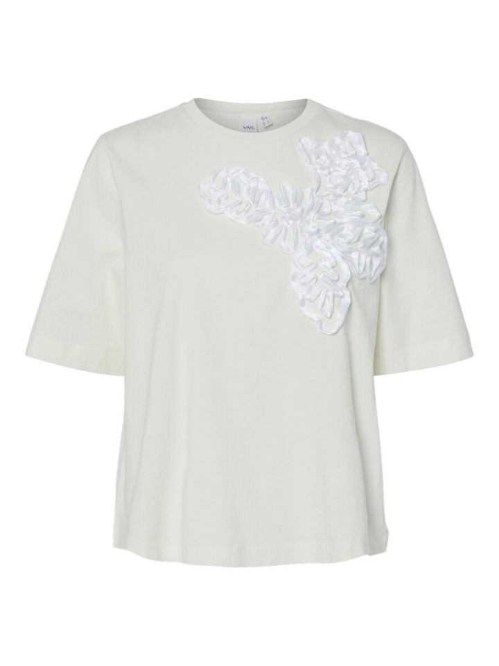 Witte T-shirt met sierlijk detail Yasvisely Y.A.S. 
