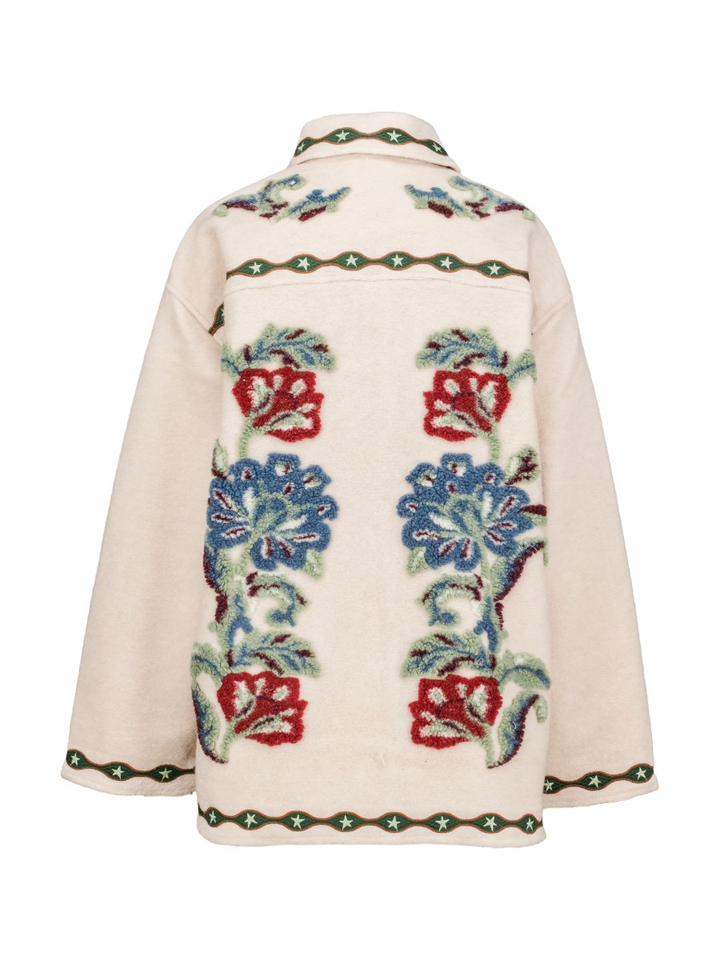 Beige jas met sierlijke details Farm Rio 