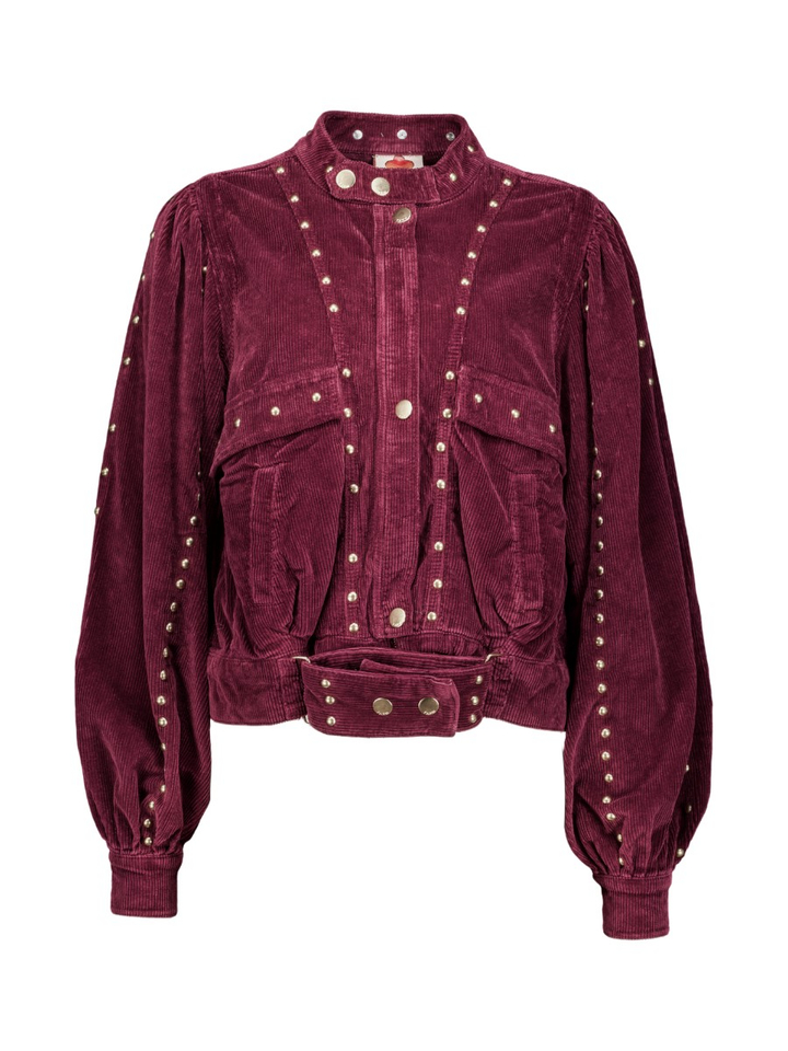 Bruine jas met studs Farm Rio 