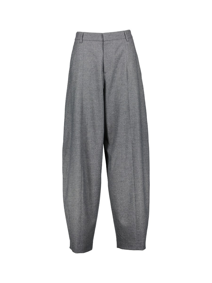 Grijze wijde broek met bandplooi in barrel fit Alyn Rossi