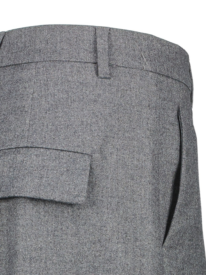 Grijze wijde broek met bandplooi in barrel fit Alyn Rossi