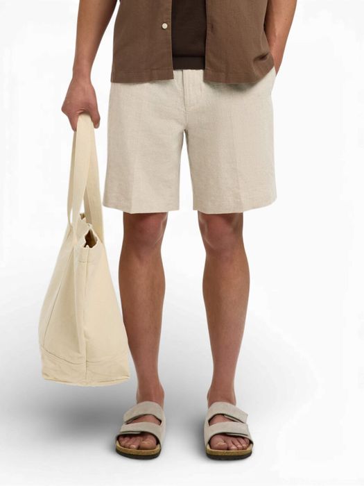 Beige linnen short Selected