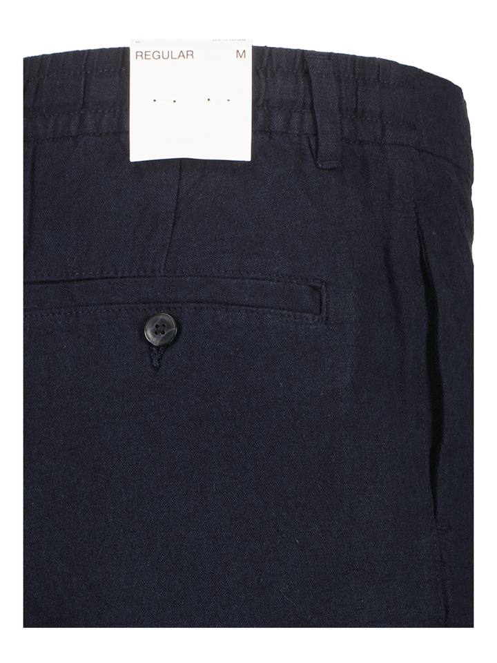Donkerblauwe linnen short Selected