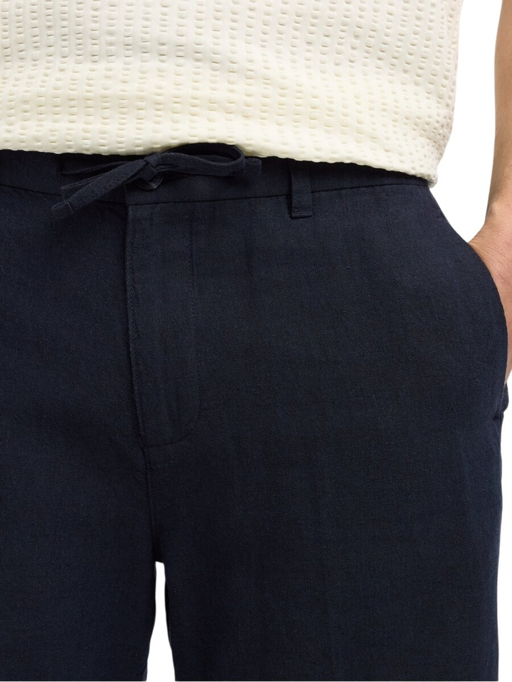 Donkerblauwe linnen short Selected 