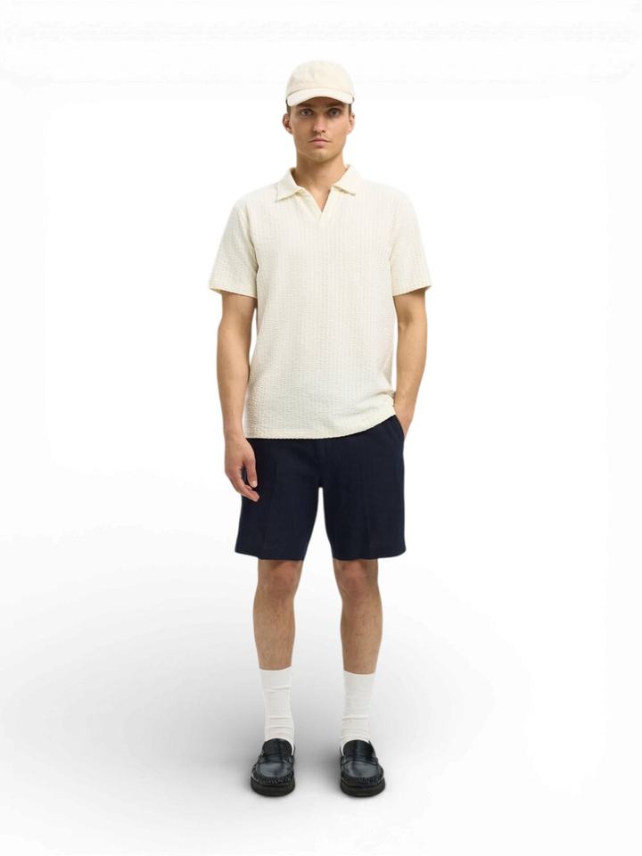 Donkerblauwe linnen short Selected 