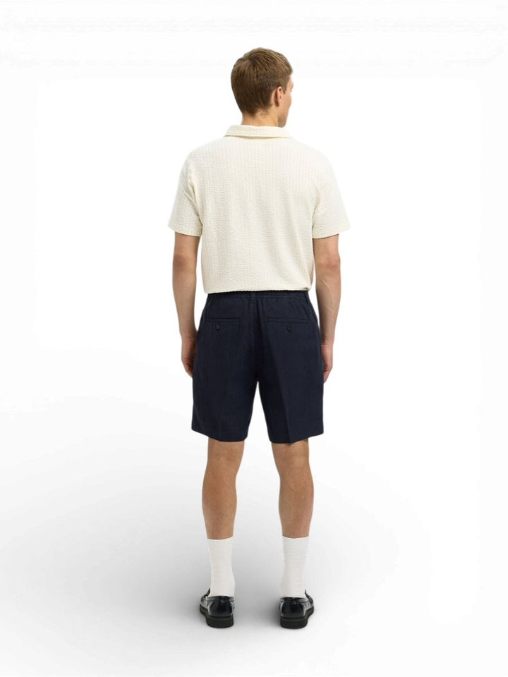 Donkerblauwe linnen short Selected 