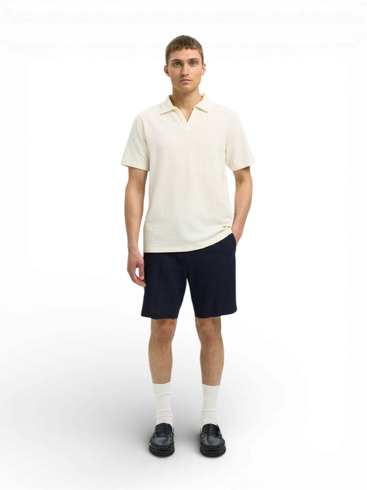 Donkerblauwe linnen short Selected 