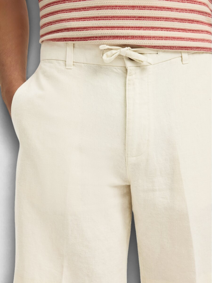 Witte linnen short Selected 
