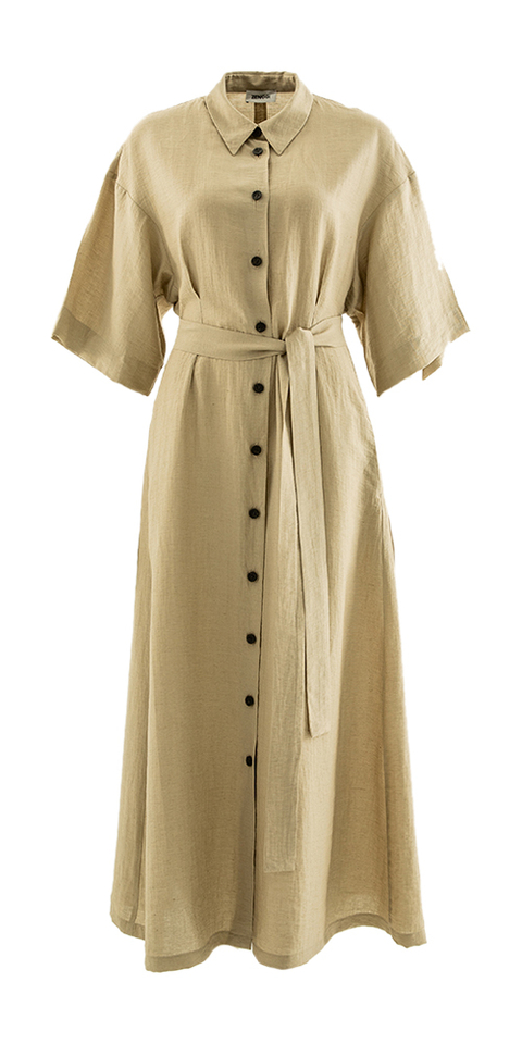Beige linnen maxi-jurk Zenggi