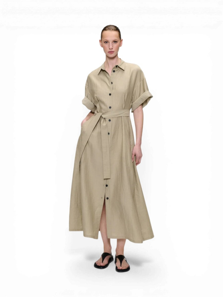 Beige linnen maxi-jurk Zenggi