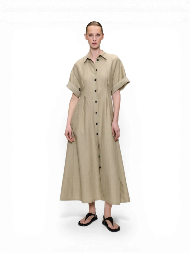 Beige linnen maxi-jurk Zenggi