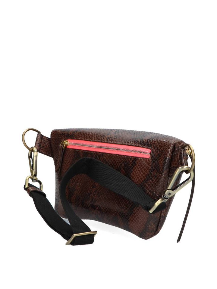 Piton bruin schoudertas Coachella XL Marie Martens
