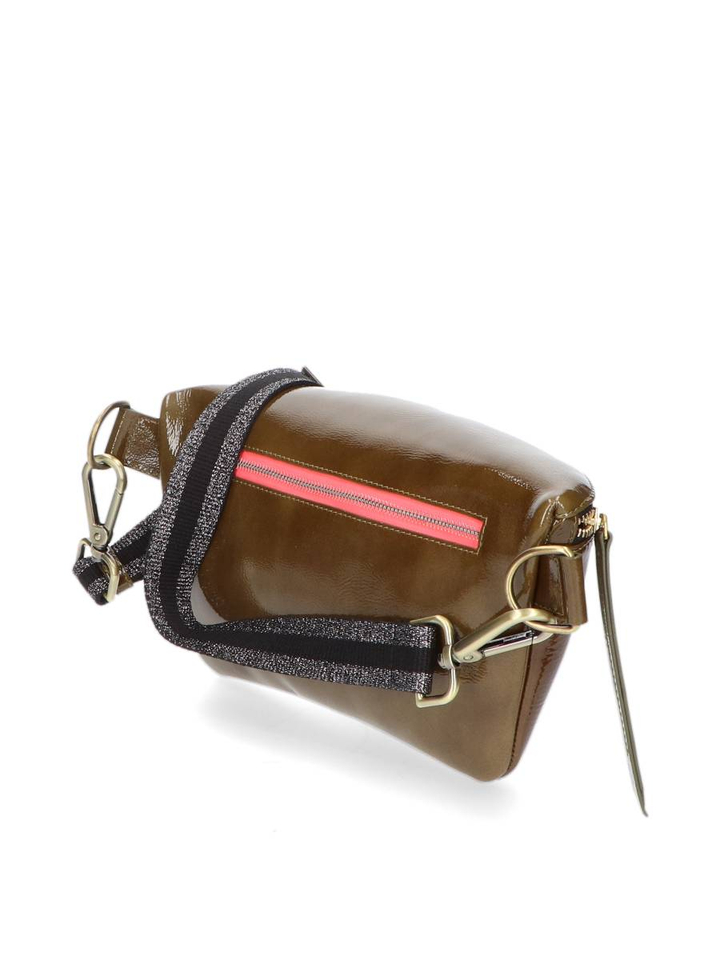 Patent moss green schoudertas Coachella XL Marie Martens 