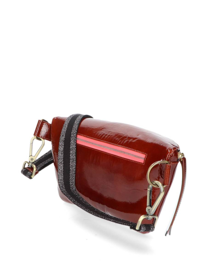 Patent acajou bruin schoudertas Coachella XL schoudertas Marie Martens 
