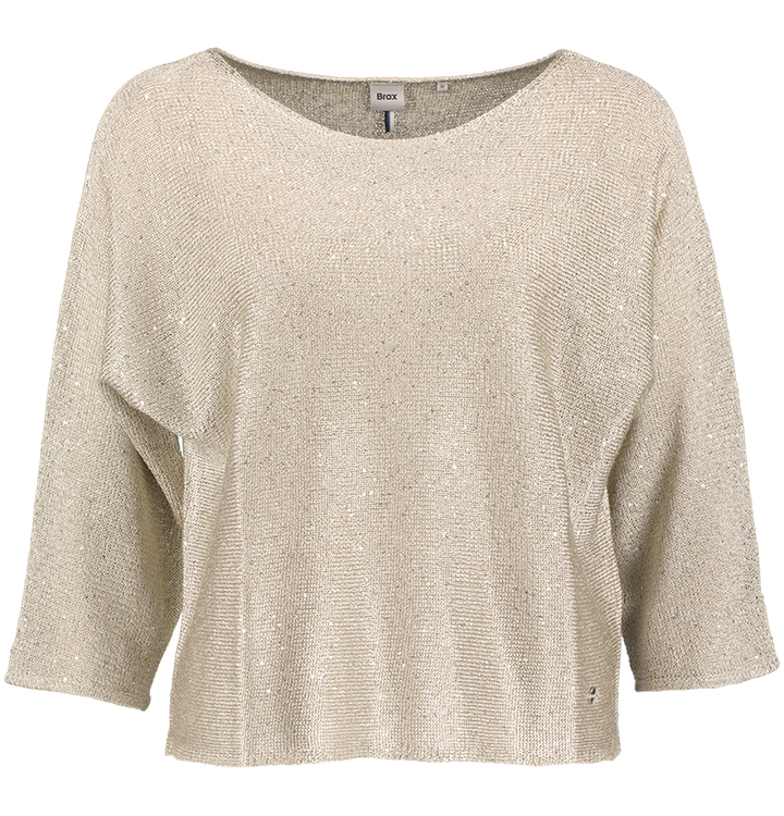 Ecru Brax trui met glitterdraad Brax