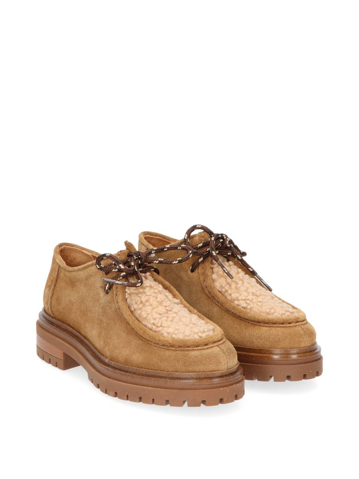 Camel lage schoen met blokhak Elias Catwalk