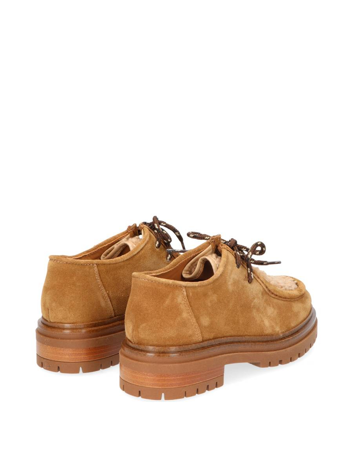 Camel lage schoen met blokhak Elias Catwalk