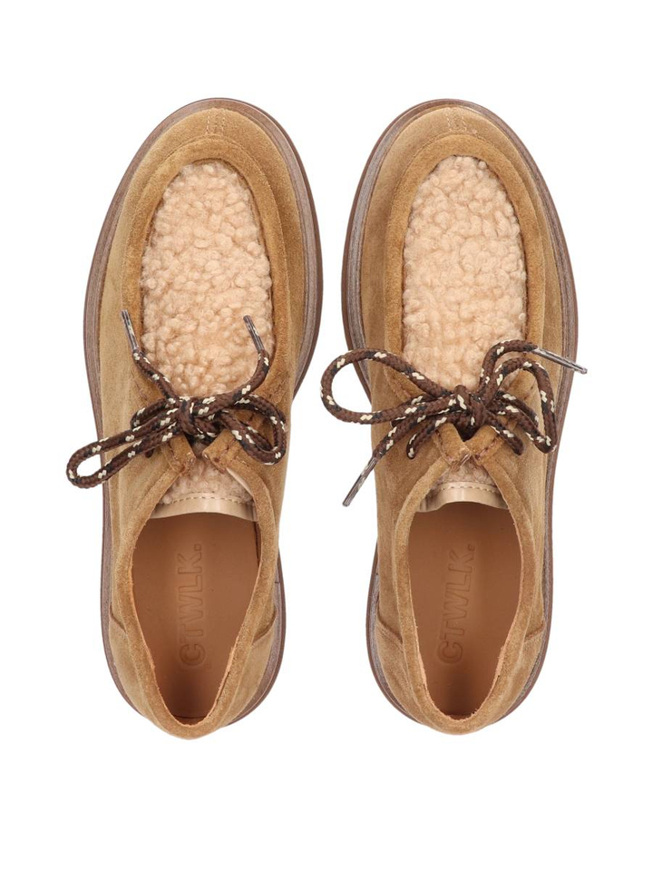 Camel lage schoen met blokhak Elias Catwalk