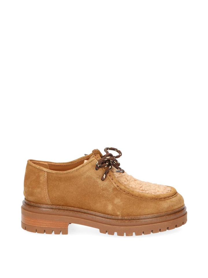 Camel lage schoen met blokhak Elias Catwalk