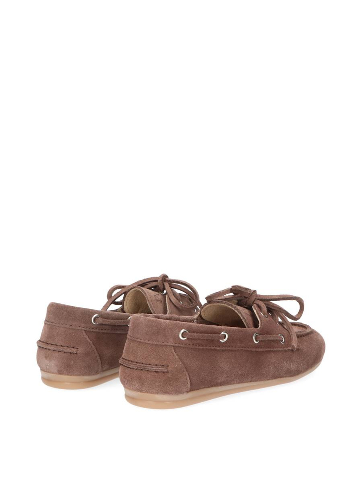 Brushed suede cocoa brown boatloafer Posa