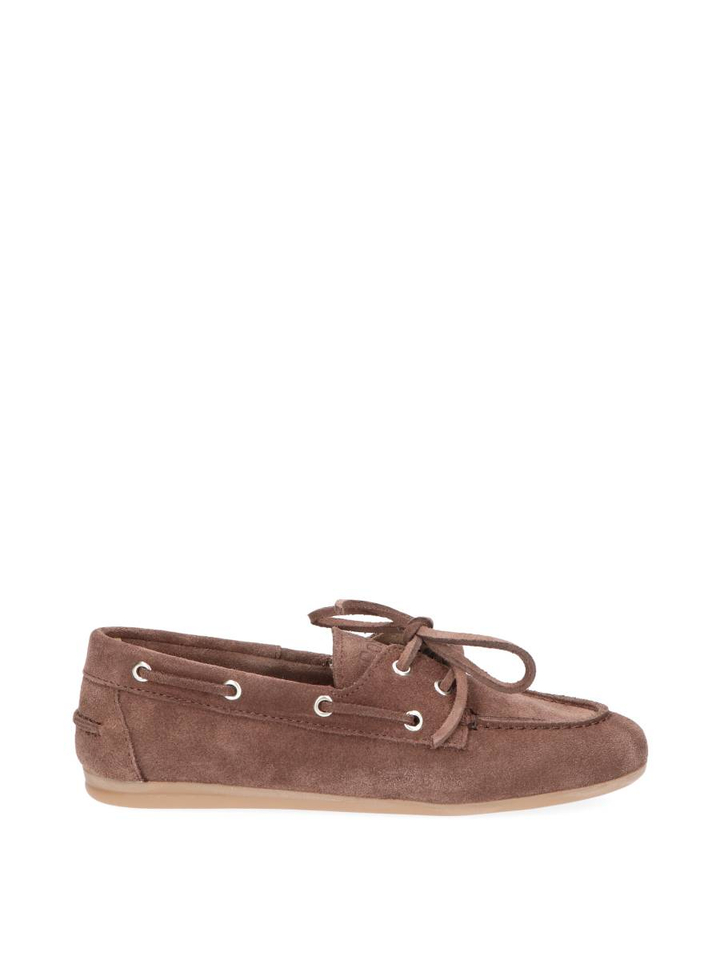 Brushed suede cocoa brown boatloafer Posa