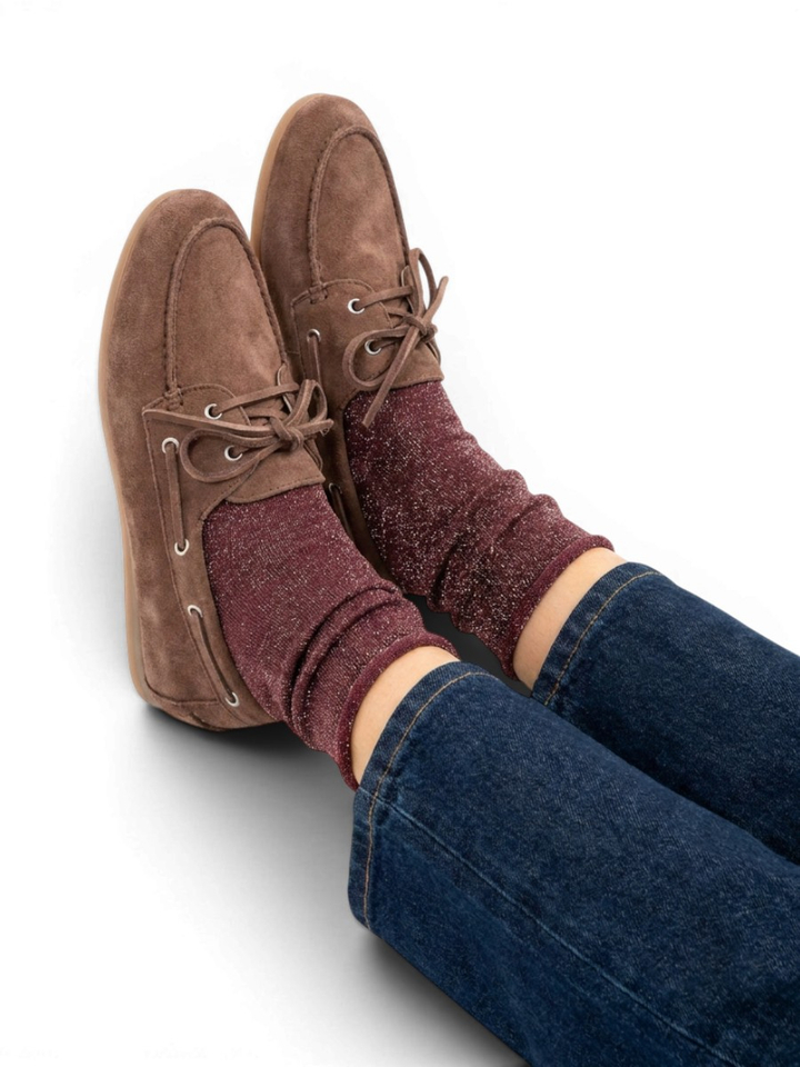 Brushed suede cocoa brown boatloafer Posa