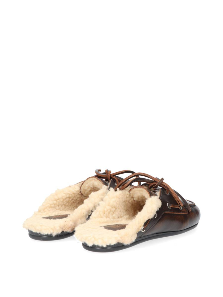Brushed leather coffee moccasins Posa