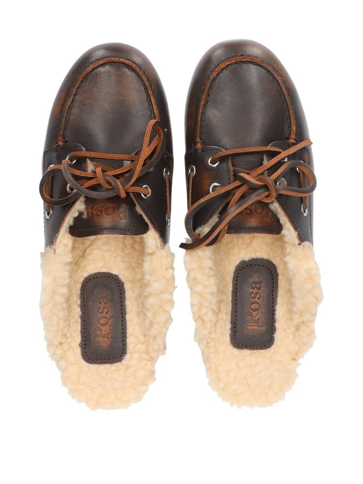 Brushed leather coffee moccasins Posa