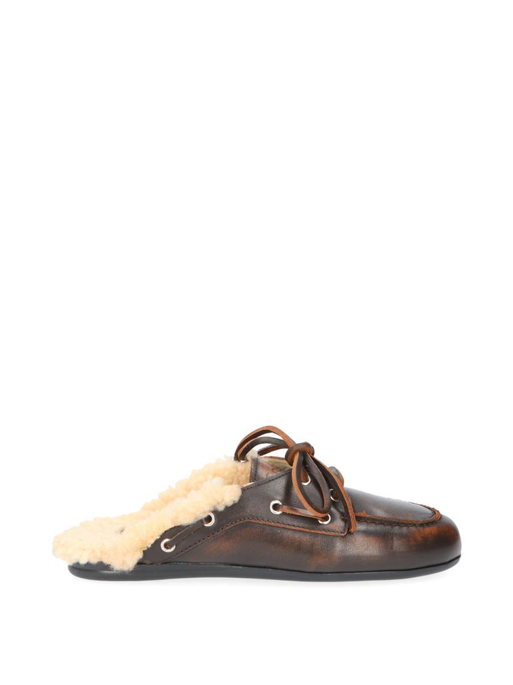 Brushed leather coffee moccasins Posa