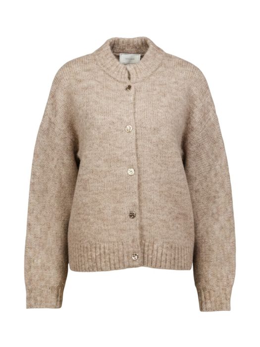 Beige cardigan met gouden knopen Taura Neo Noir