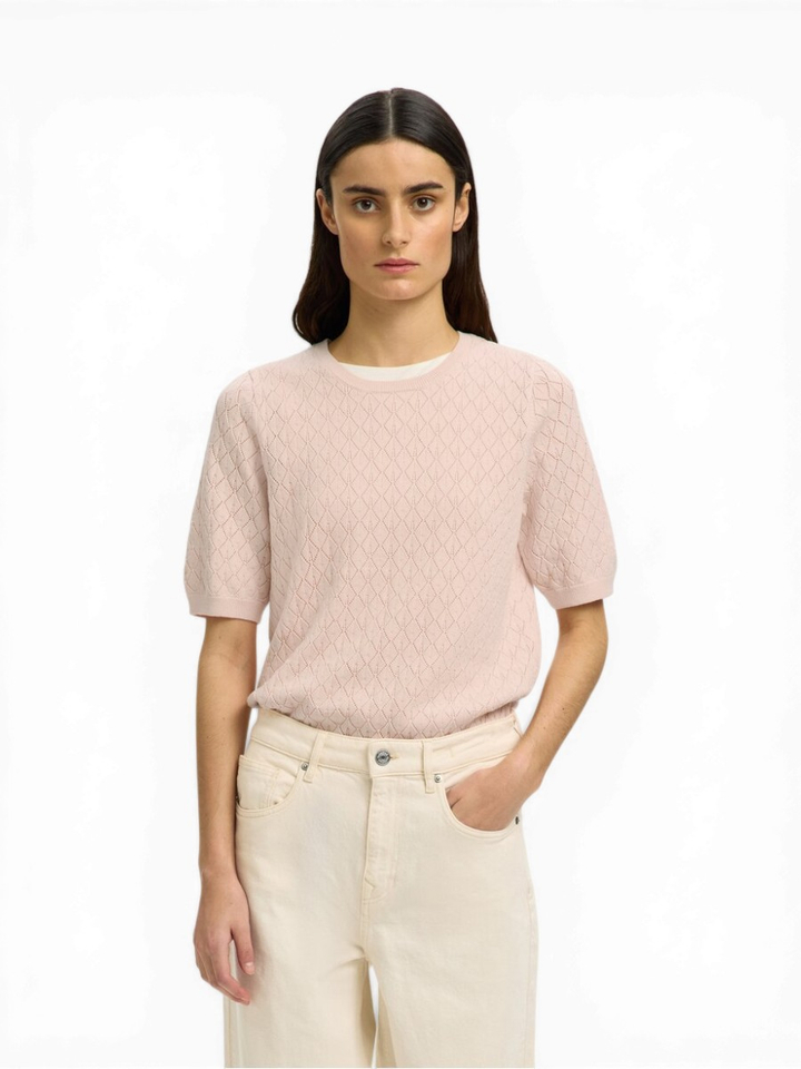 Roze trui met detail Selected