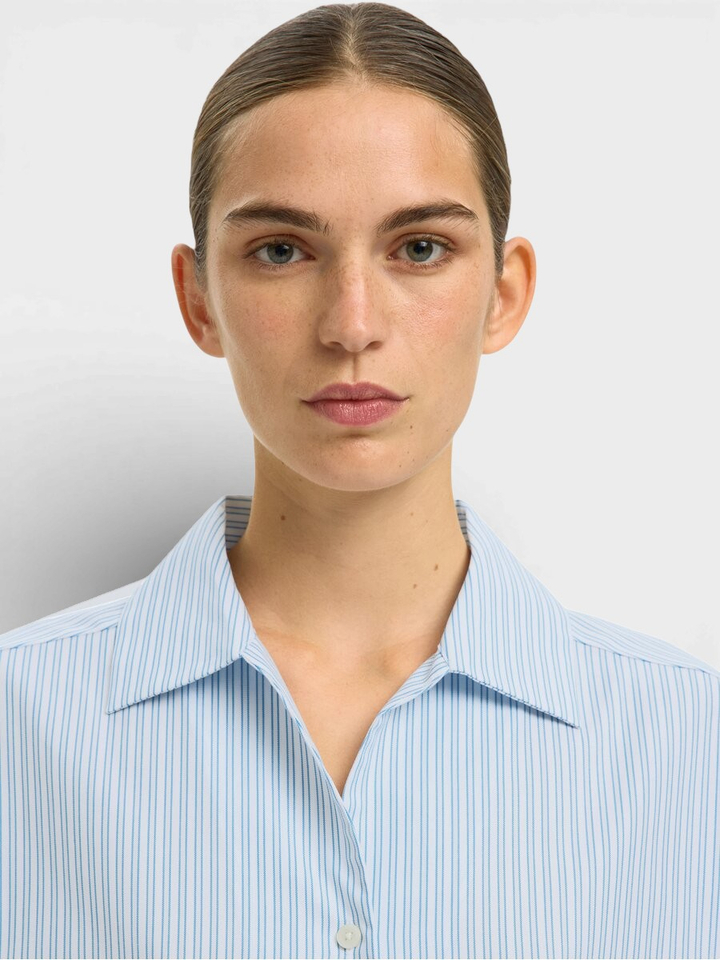 Lichtblauwe gestreepte blouse Slfester over Selected