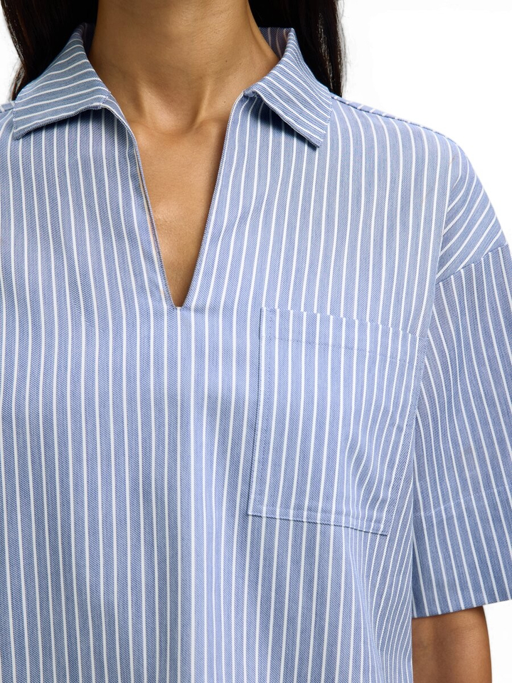 Gestreepte lichtblauwe blouse Selected