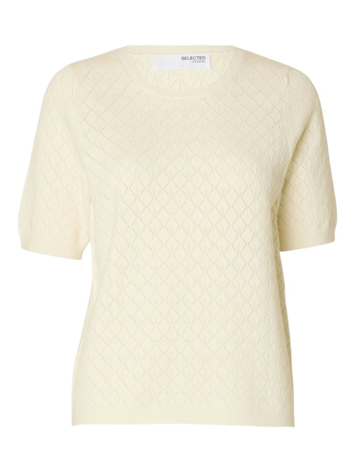 Ecru trui met detail Selected 