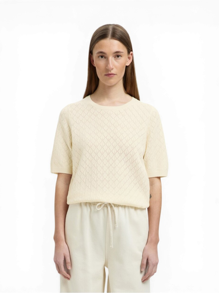 Ecru trui met detail Selected 