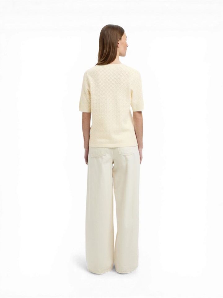 Ecru trui met detail Selected 