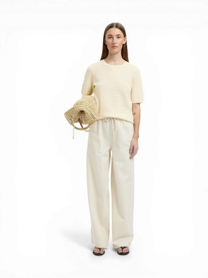 Ecru trui met detail Selected 