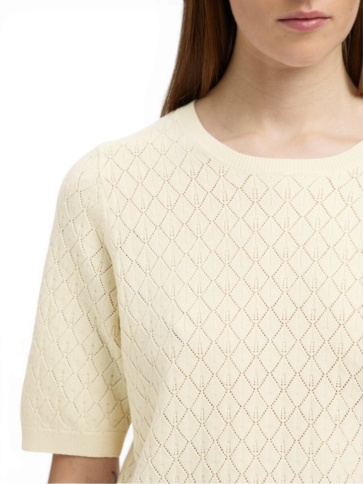 Ecru trui met detail Selected 