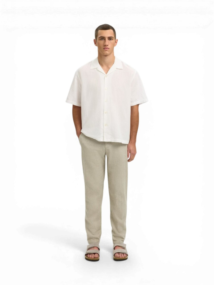 Beige geklede broek Slimta Selected