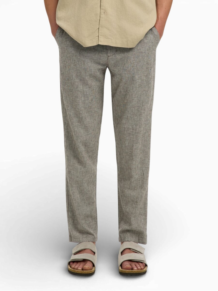 Bruine geklede broek Slimta Selected