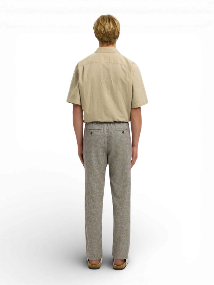 Bruine geklede broek Slimta Selected