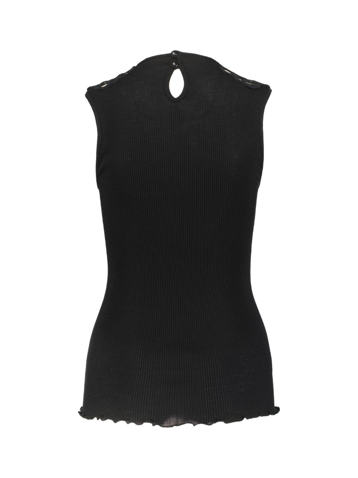 Zwarte t-shirt met halsdetail Oscalito