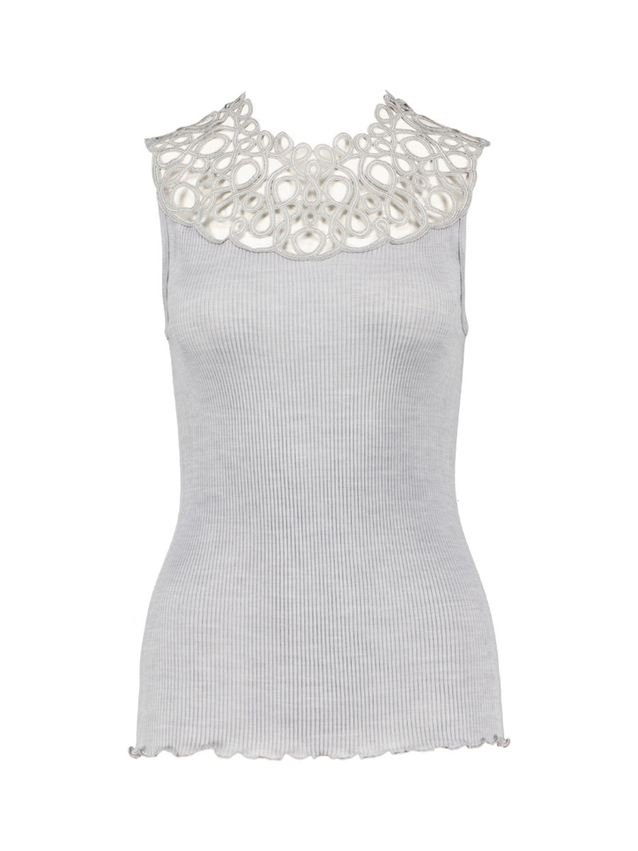 Grijze t-shirt met halsdetail Oscalito