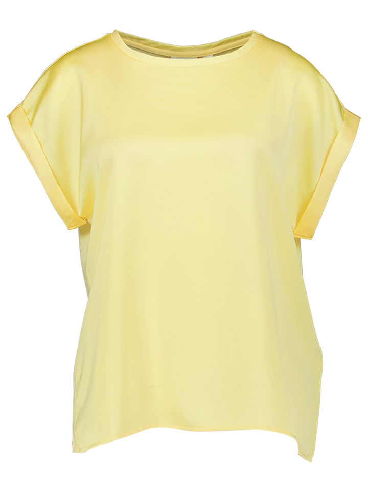Gele t-shirt met glanzende voorzijde Viellette Vila 