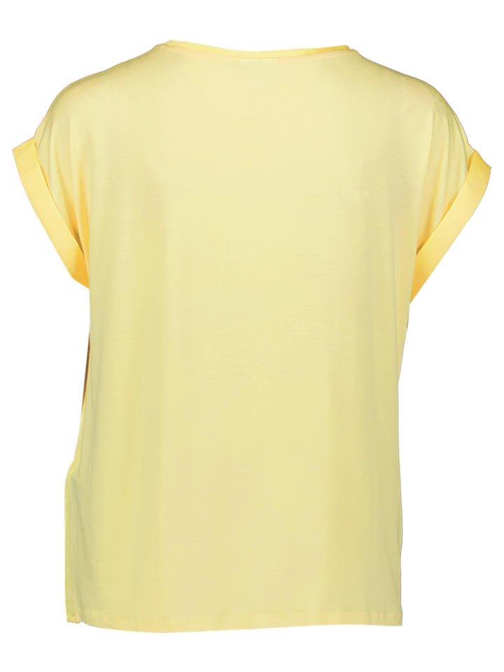 Gele t-shirt met glanzende voorzijde Viellette Vila 