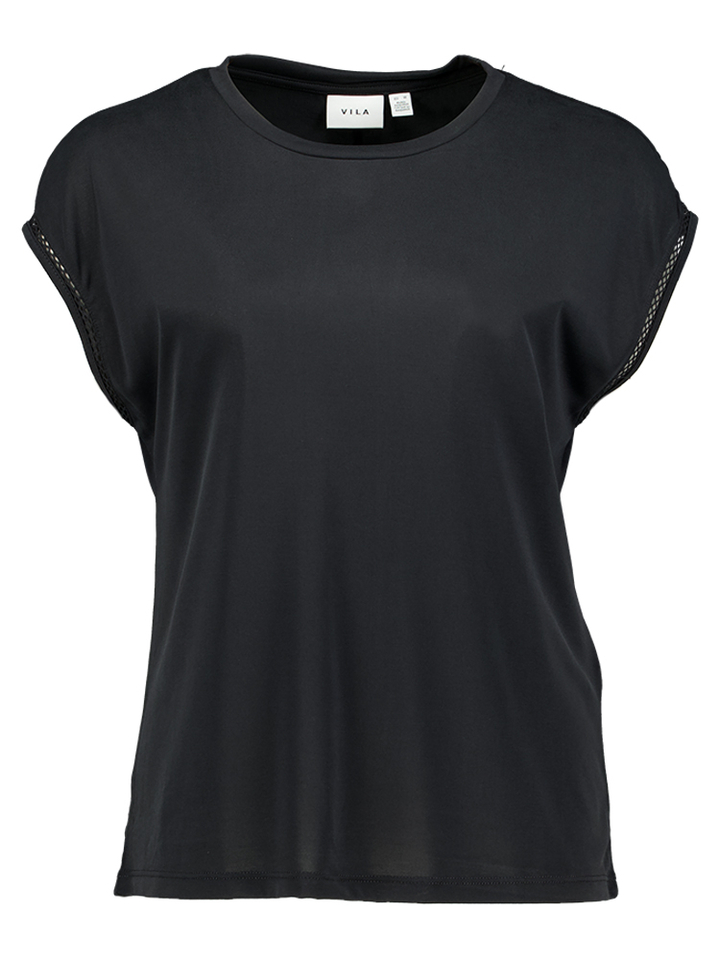 Zwarte t-shirts met detail aan de mouw Vimodala Vila