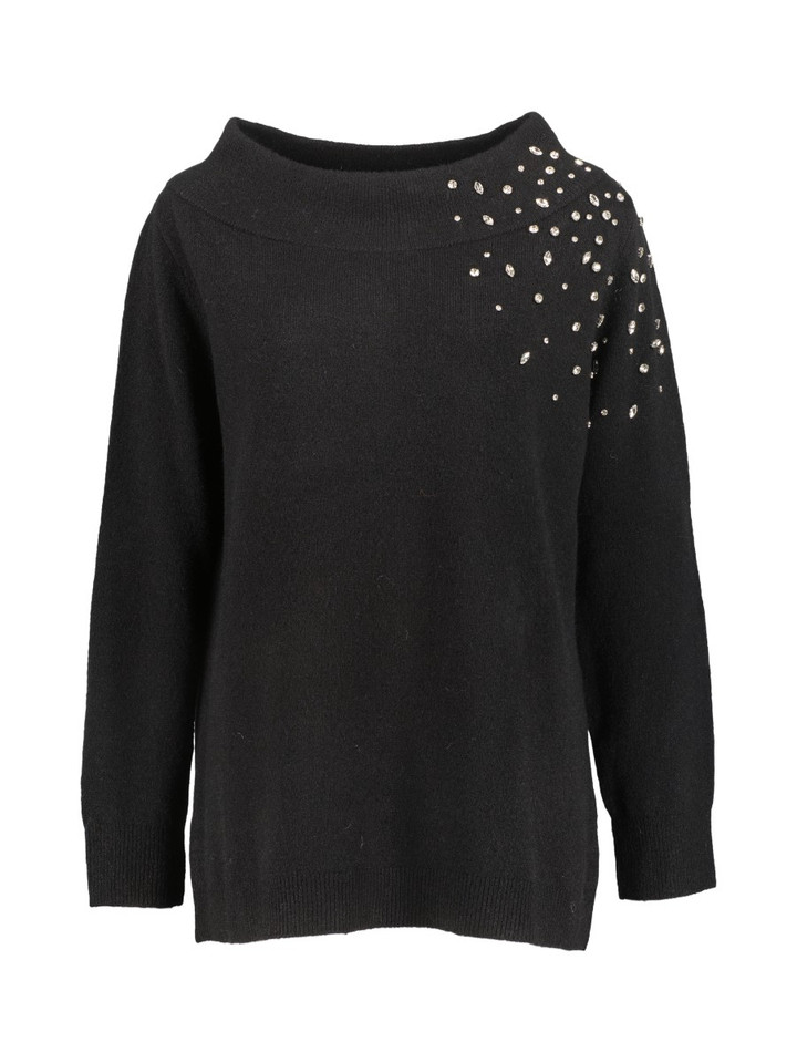 Zwarte off shoulder trui met glitter detail Lampara Persona