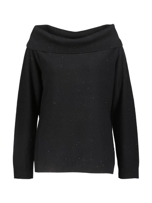 Zwarte off shoulder trui met glitterdetail Refolo Persona